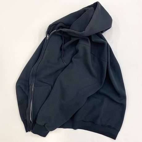 90's Lee Solid Full Zip Sweat Parka "Black" XLサイズ USA製