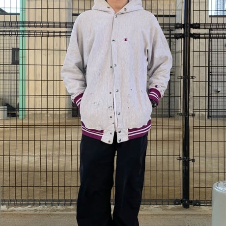 90’s CHAMPION RW "FULL SNAP" SWEAT PARKA XLサイズ USA製