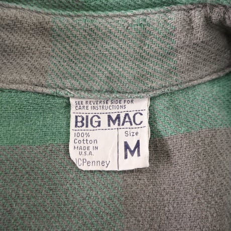 "Good Fade" 70's BIG MAC 単色タグ Check Flannel Shirt Mサイズ USA製