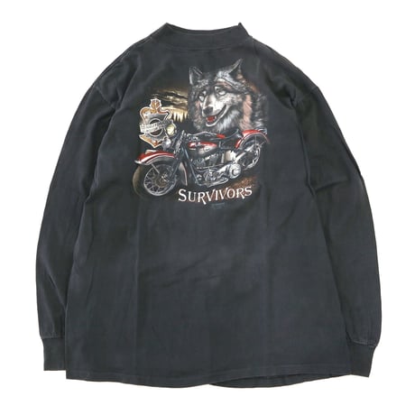 80's Harley Davidson "3D Emblem" "両面" LS Tシャツ XLサイズ USA製