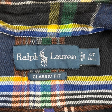 90's Ralph Lauren Flannel BD Shirt Lサイズ