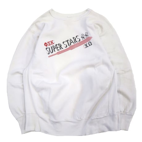 80's CHAMPION RW SWEAT "SUPER STAR" "内縫い" 両面 プリント Lサイズ USA製