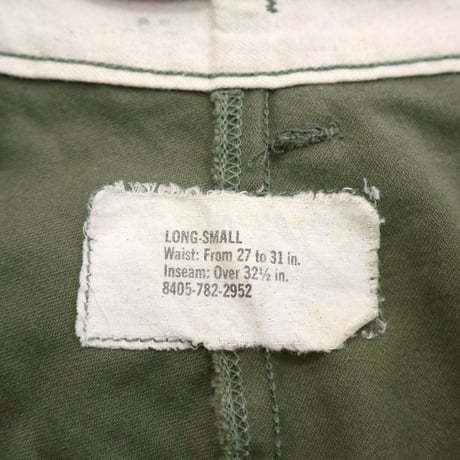 60's US ARMY M-65 "アルミジップ" Field Pants Small Long