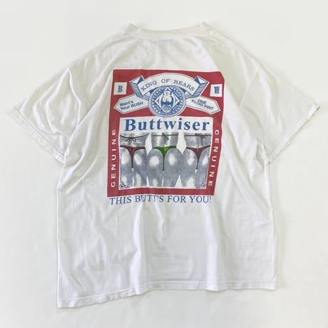 90's Fruit of the loom "Buttwiser" 両面 プリント Tシャツ XLサイズ