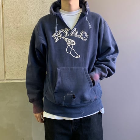 80's CHAMPION RW SWEAT PARKA "Wingfoot" "単色ハトメ" Navy XLサイズ USA製