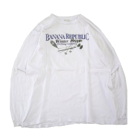 ～90's OLD Banana Republic "Winter1991" LS Tシャツ USA製