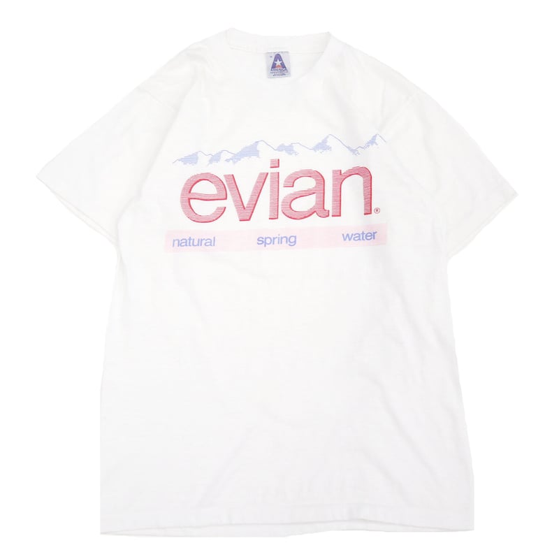 90's~00's evian プリント Tシャツ Mサイズ White USA製 | Daniel