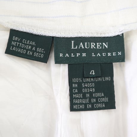 90's～ Lauren 2tuck Linen Stripe Slacks