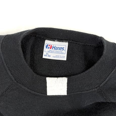 80's～ Hanes "Back Print" "Black" Sweat XLサイズ USA製