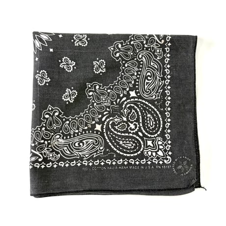 70's～80's "Black/Navy Paisley" All Cotton Bandana (sold separately)