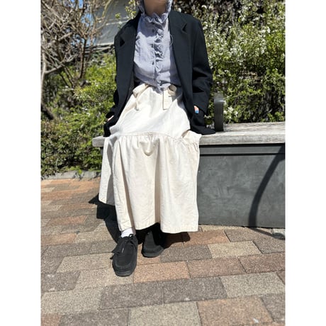 80's～ Ports International Gather Long Skirt