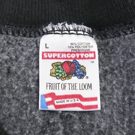 ～90's Fruit of the loom "Super Cotton" RAIDERS 両面 プリント スウェット Lサイズ USA製