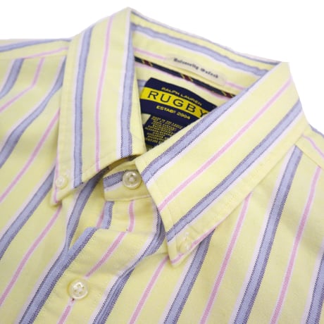 00's Ralph Lauren "RUGBY" Oxford Stripe BD Shirt Lサイズ
