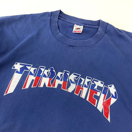 ～90's Fruit of the loom "Thrasher" "星条旗" Tシャツ XLサイズ USA製