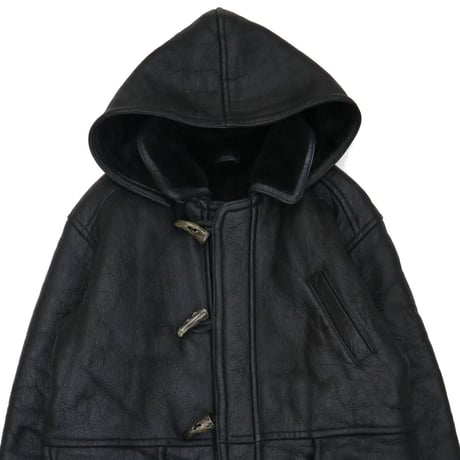 "All Black" 90's～ Mouton Leather Sherpa Duffle Coat