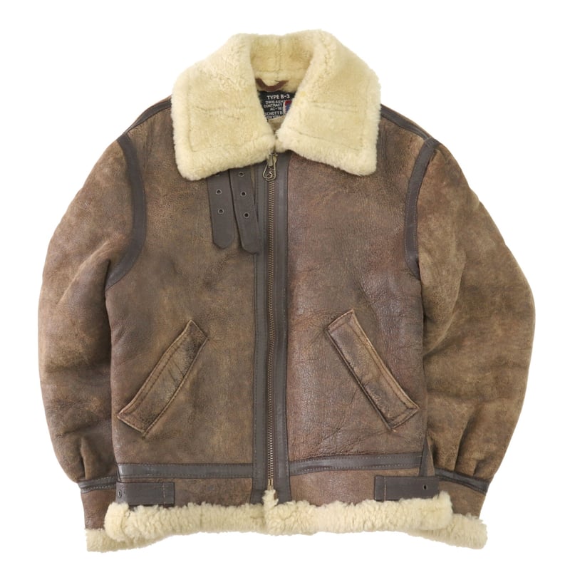 00's SCHOTT Mouton Leather Boa Jacket 
