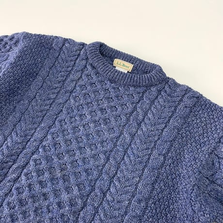 80's L.L. Bean Wool Aran Sweater Lサイズ IRELAND製