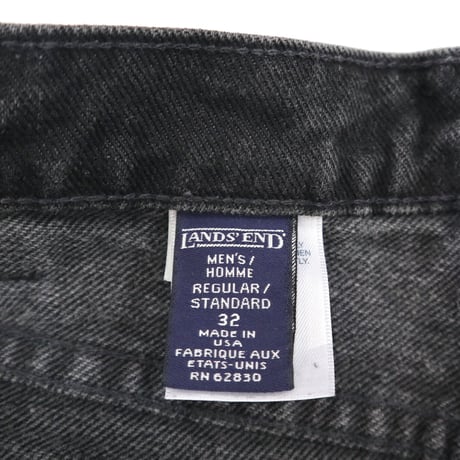 90's LANDS' END Black Denim Pants W32 USA製