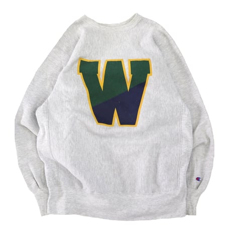90's CHAMPION RW SWEAT "珍ピオン" "W" 両面 プリント XLサイズ USA製