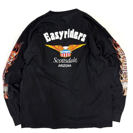 80's Easy Riders "3面" Pocket LS Tシャツ USA製 (fits XL)