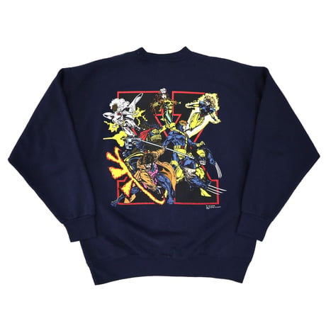 90’s MARVEL "X-MEN" 両面プリント スウェット NAVY USA製