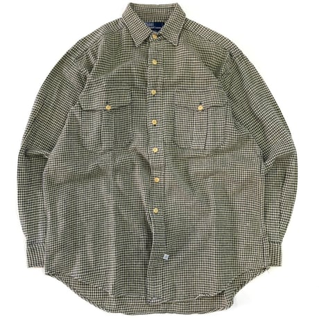 90's Polo Ralph Lauren "No Pony" "Hounds tooth" Cotton Shirt Mサイズ