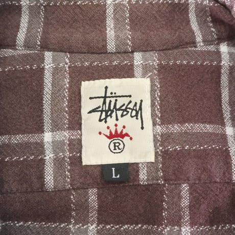 "Good Color" 〜90's OLD STUSSY Check Flannel Box Shirt Lサイズ USA製