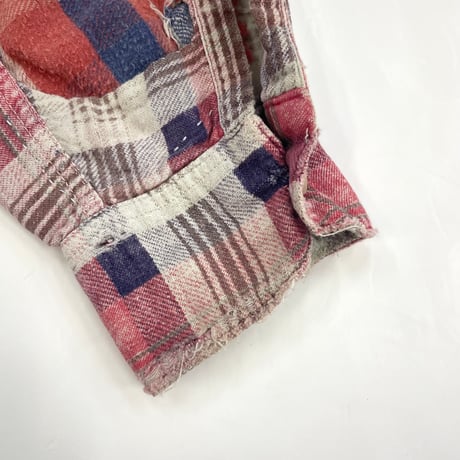 "junk boro" ～60's Kings Point Print Flannel Shirt Lサイズ