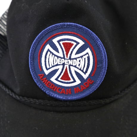 90's OLD INDEPENDENT 5-Panel Cap Black×Blue USA製