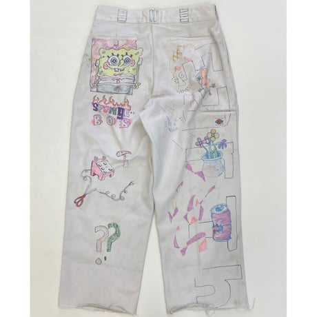 00's Dickies 874 "Hand Paint" Double Knee Work Pants W34