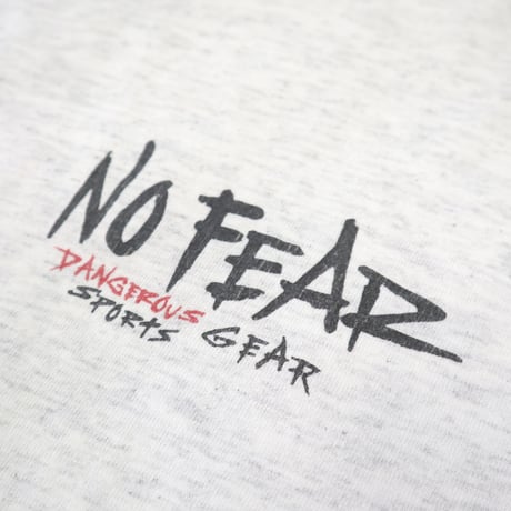 90's NO FEAR "FEAR ME" 両面 プリントTシャツ ICE-GREY