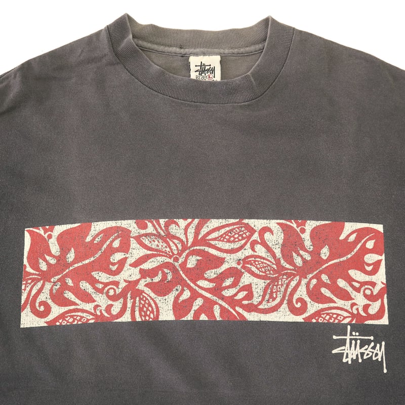 白タグ” old stussy プリント Tシャツ USA製 黒 90s-