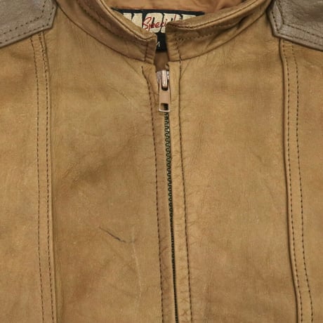 "Women's" 80's～90's Pig&Cow Leather Jacket Brown×Brown Mサイズ