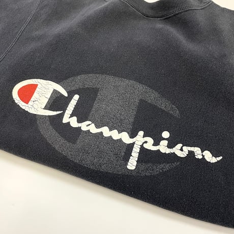 90's CHAMPION RW SWEAT "Back Script Print" "Black" Mサイズ USA製