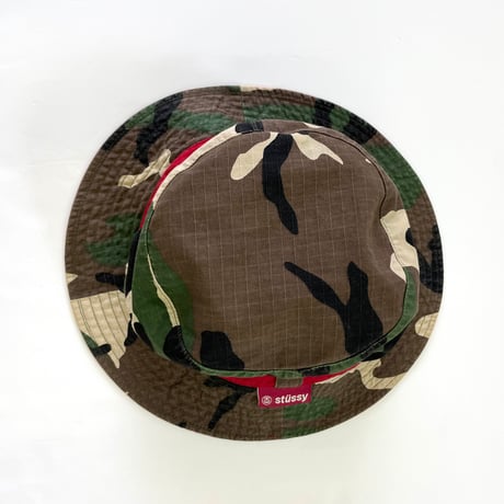 90's OLD STUSSY "Camouflage" Bucket Hat L/XL TAIWAN製