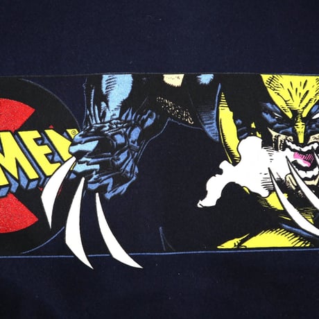 90’s MARVEL "X-MEN" 両面プリント スウェット NAVY USA製