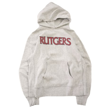 80's CHAMPION RW SWEAT PARKA "RUTGERS" 染み込み プリント Lサイズ USA製