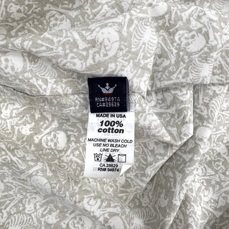 90's OLD STUSSY "Skull Pattern" Shirt Lサイズ USA製