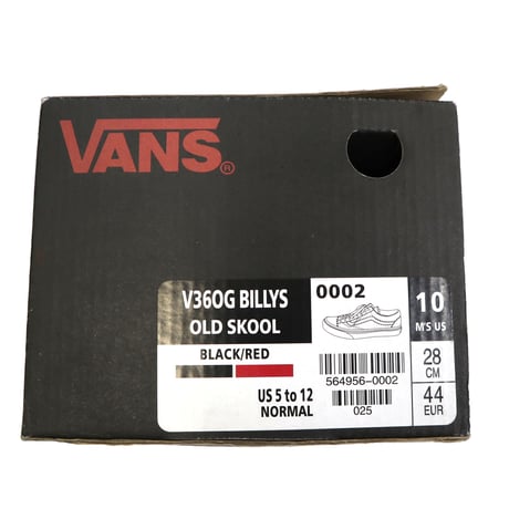 "New" VANS OLD SKOOL "V36OG BILLYS" 28cm