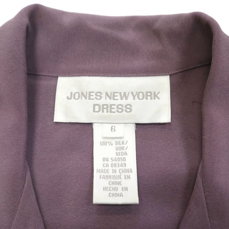 "Women's" ～90's Jones New York Dress オープンカラー シルク シャツ ワンピース