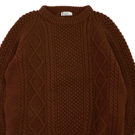 "Rare Color" 80's～ Carrick Fin Wool Aran Sweater Brown