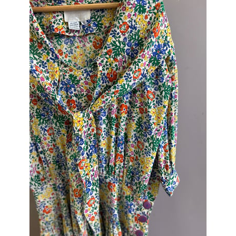 ～90's SILK STUDIO Frower Print Silk One Piece