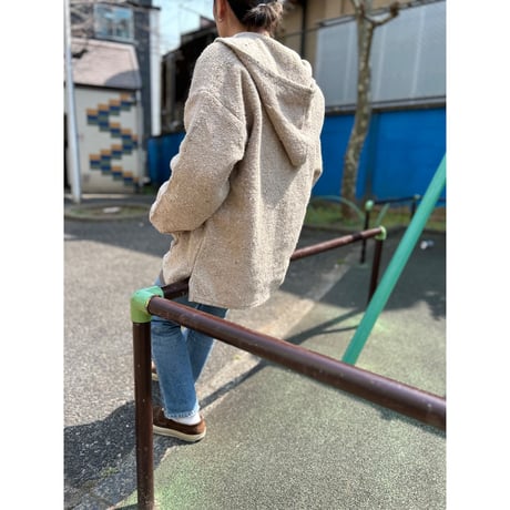 ～00's Baja Billy's "Full Zip" "Solid Beige" Baja Mexican Parka Lサイズ