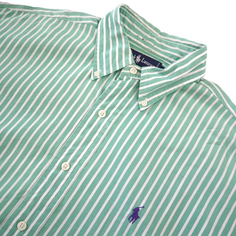 90's Ralph Lauren Stripe BD Shirt Lサイズ