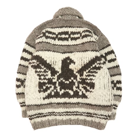 80's～90's Cowichan Indian Knit "Thunderbird" Wool Cowichan Sweater