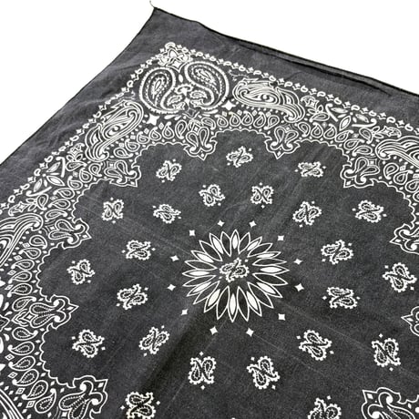 70's～80's "Black/Navy Paisley" All Cotton Bandana (sold separately)
