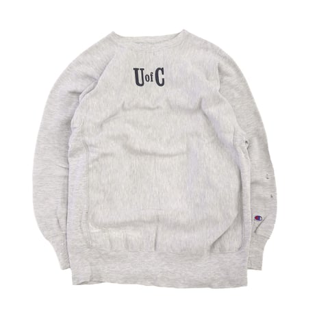 90's CHAMPION RW SWEAT "U of C" 染み込み プリント XLサイズ USA製