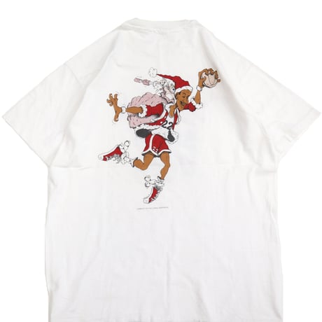 90's Clyde Drexler "サンタクロース" 両面 プリント Tシャツ White
