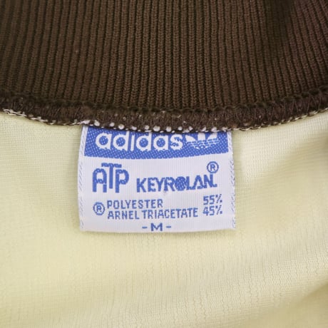 70's～80's Adidas "ATP" Track Jersey Top Cream×Brown Mサイズ USA製