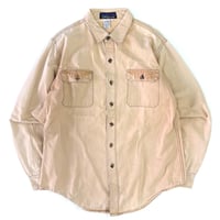 "Super Fade" 80's Patagonia "デカタグ" LS Canvas Shirt Lサイズ